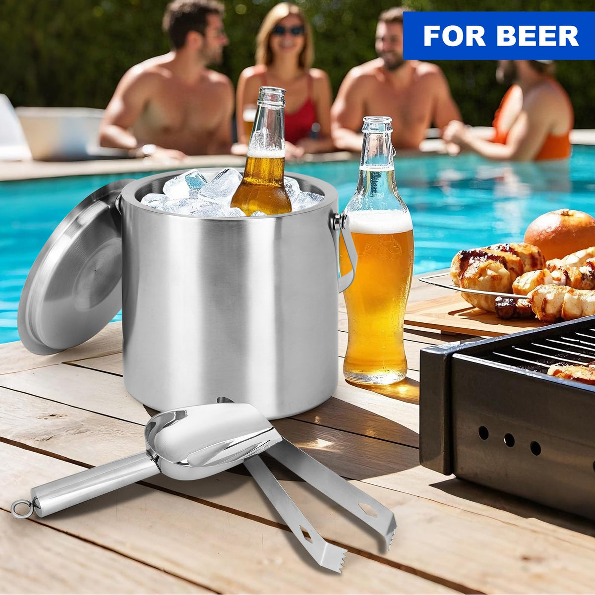 Yeatruojeet party-ready ice bucket enhances any table setting.
