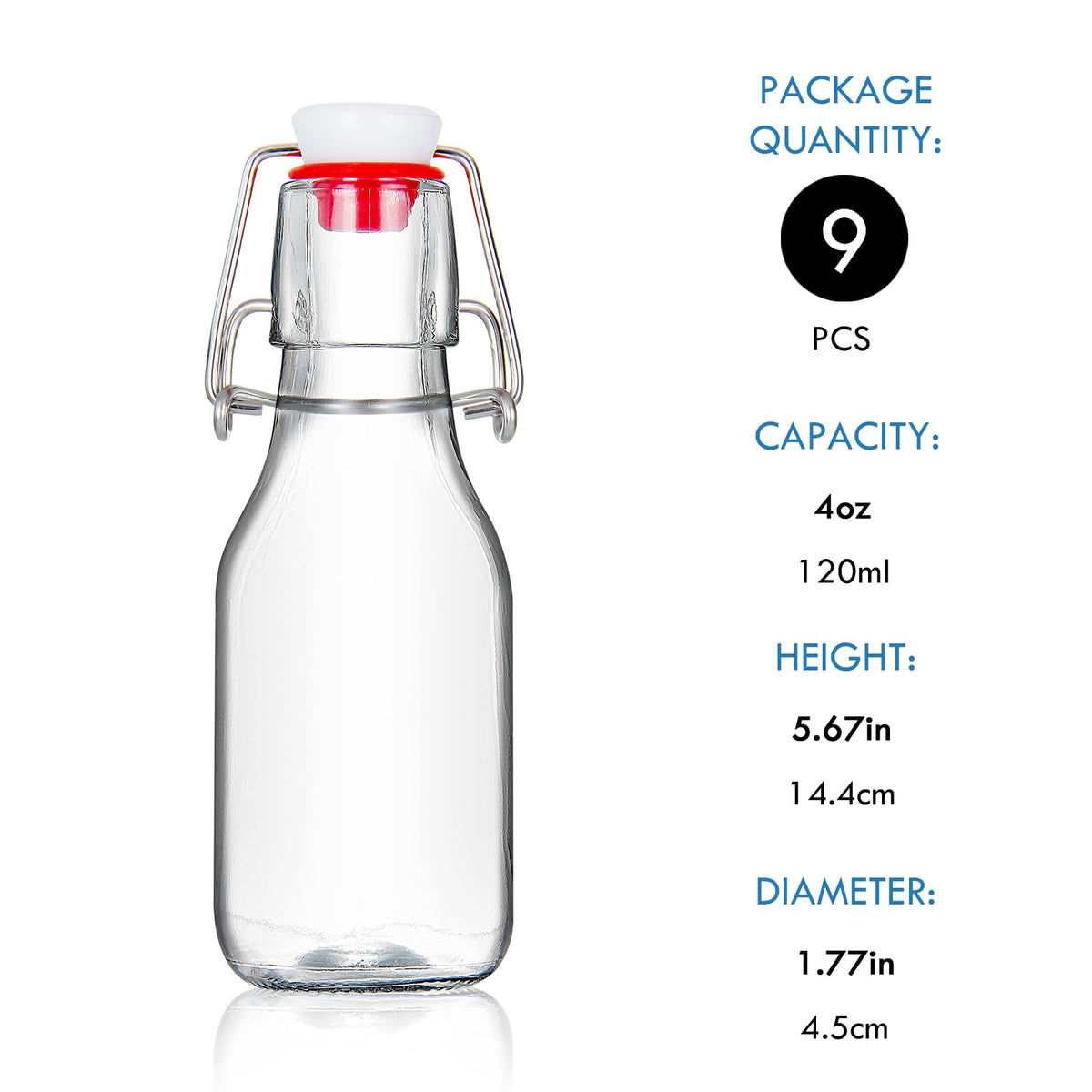 YEBODA 4oz bottle filled with beverage highlighting easy pouring.