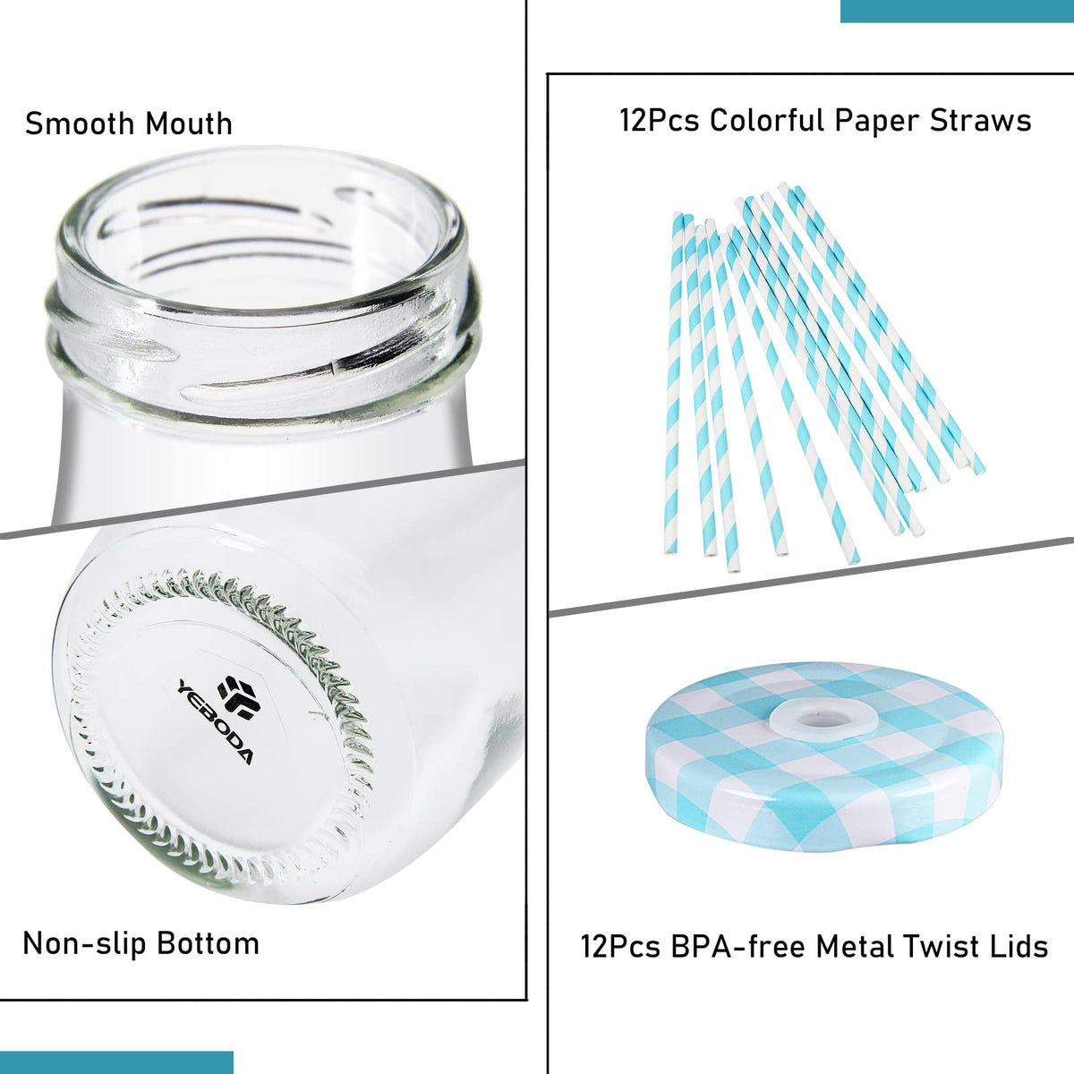 YEBODA colorful lids aid easy customization at events.