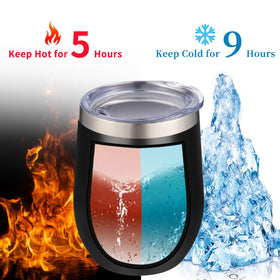 YEBTS Life wine tumbler 12oz dark multi lid closed for travel