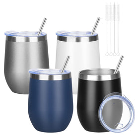 YEBTS Life wine tumbler 12oz dark multi side view keeps beverages at temp