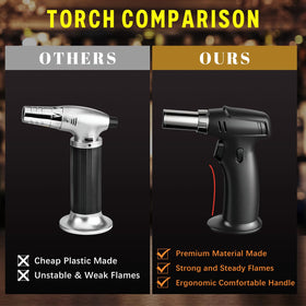 Yecuip torch-ready kit shows quick ignition for fast, flavorful smoke.