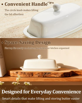 Yedio butter dish is dishwasher safe for easy cleanup.