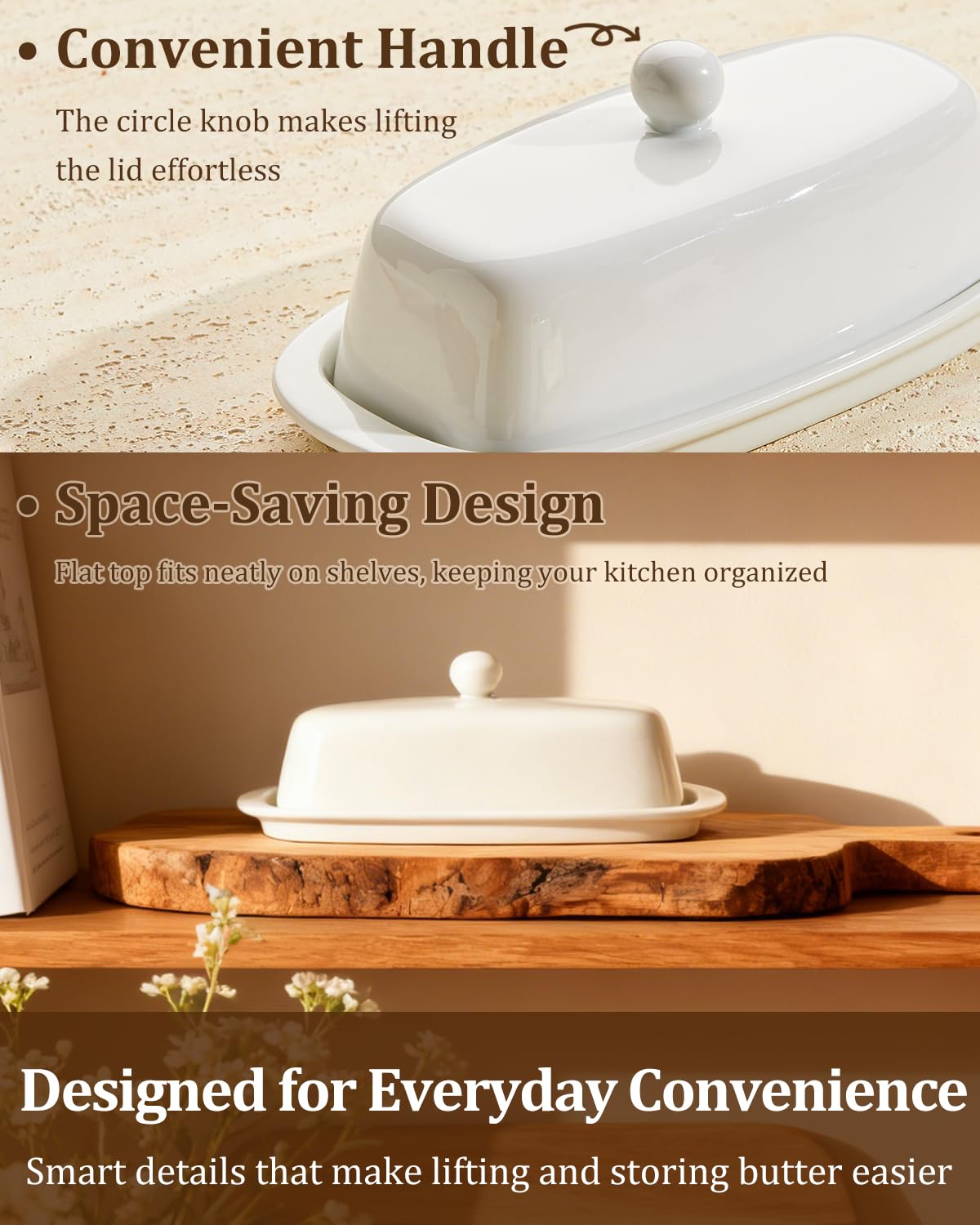 Yedio butter dish features an elegant, modern design for any kitchen.