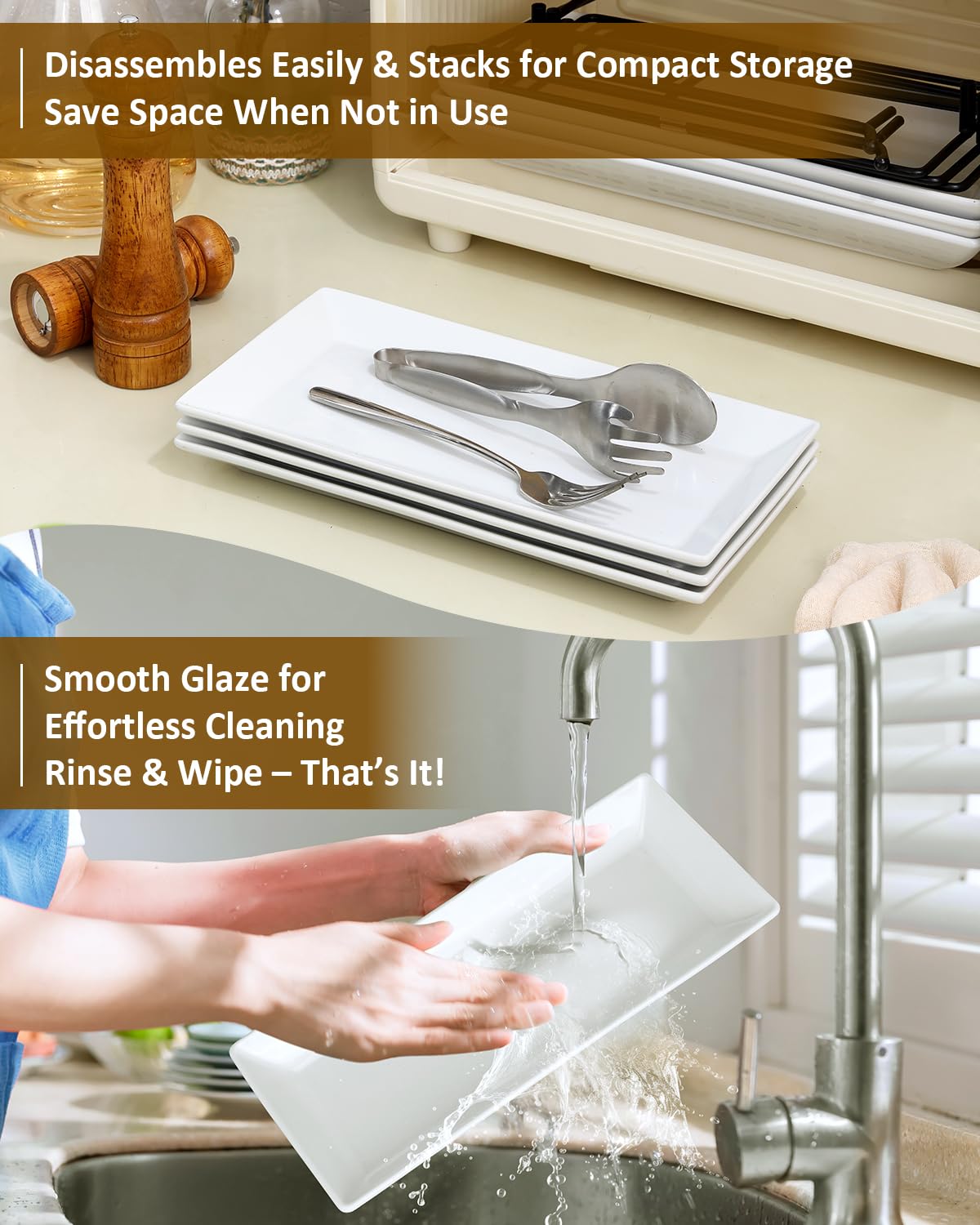 Yedio easy-clean porcelain trays simplify cleanup after events