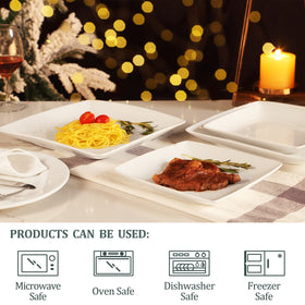 Yedio square plate with dessert and snacks, elegant presentation.