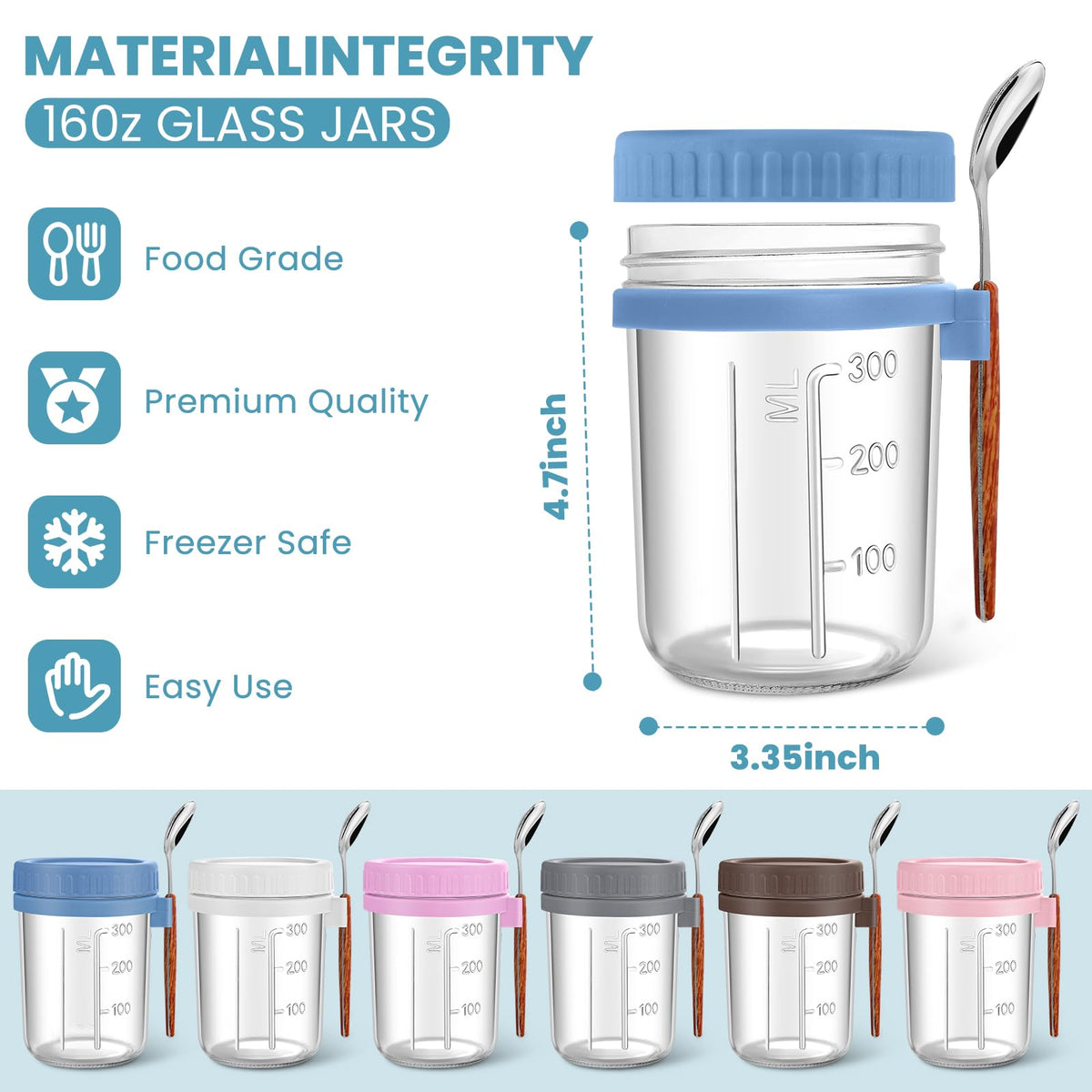 Yeenhoopy airtight silicone seal keeps contents fresh for on-the-go meals.