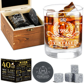 YeohJoy 1986 vintage whiskey glass set for elegant gifting and sipping.