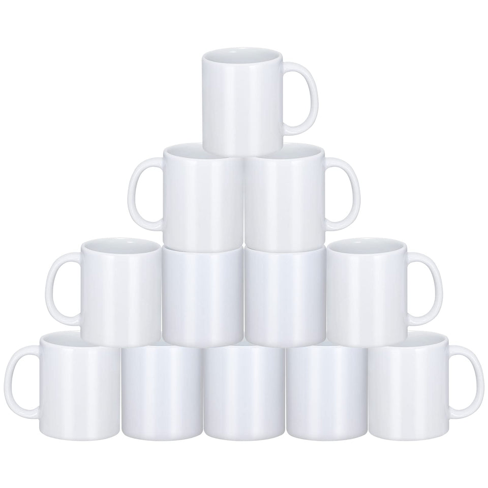 Yephets sublimation mugs 11oz front view showing a clean white ceramic canvas for designs