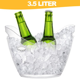 Yesland champagne bucket features two bottles chilled for toasts.