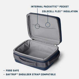 YETI Daytrip 5L cooler open with inner compartment keeps snacks organized.