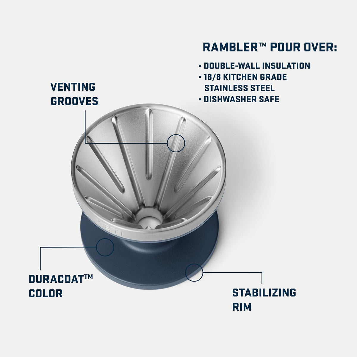 YETI Pour Over accessory shows V60 filter fit for versatile brewing