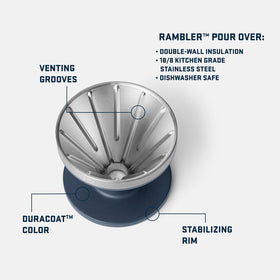 YETI Pour Over compatibility with V60 filters for flexible brewing.