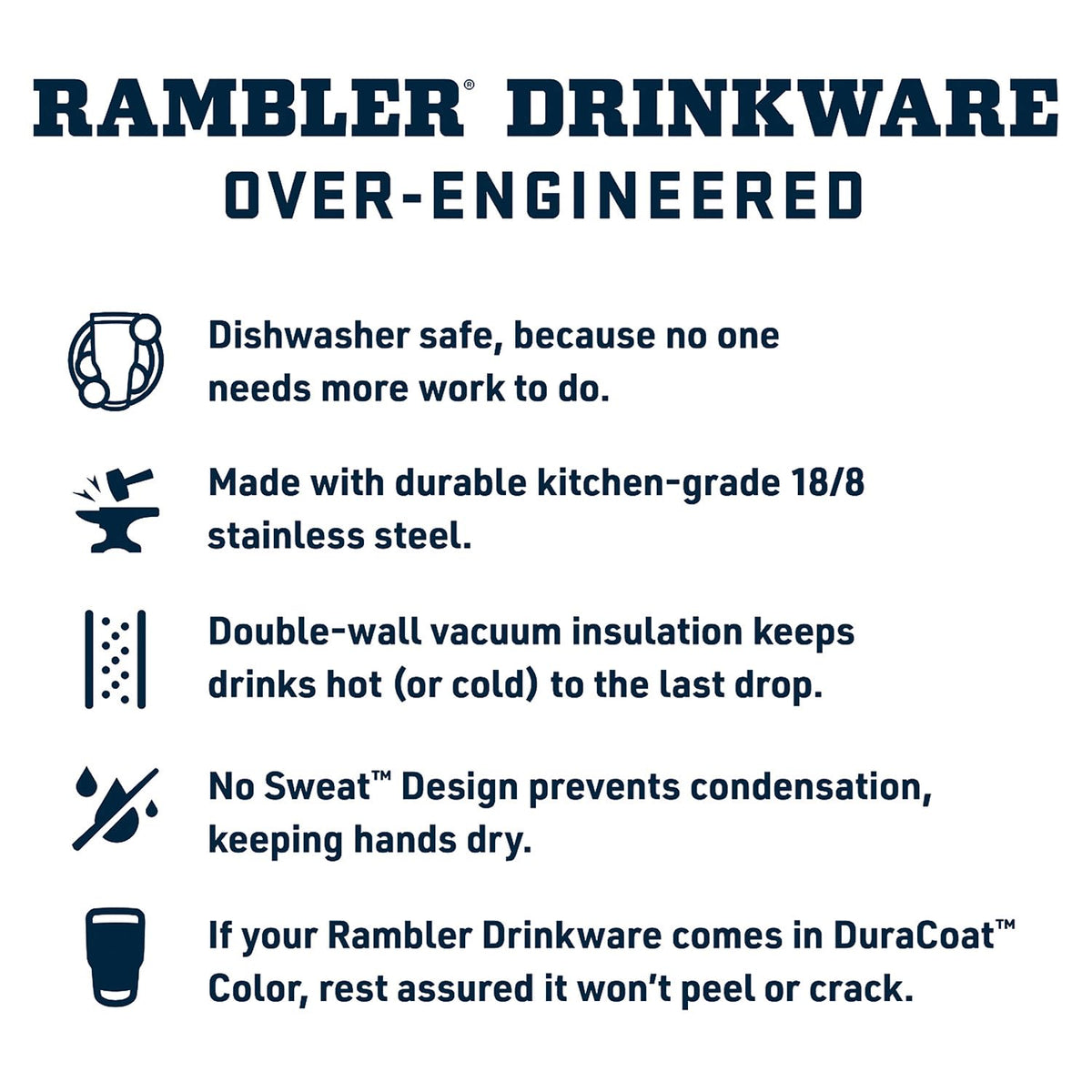 YETI Rambler 10oz durable Duracoat finish resists cracking and fading.