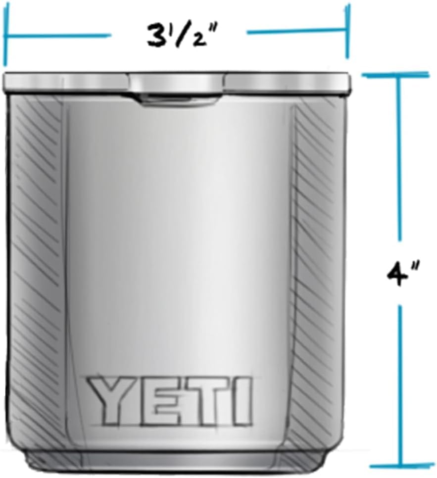 YETI Rambler 10 oz stackable lowball magslider lid close-up shows secure, convenient lid.