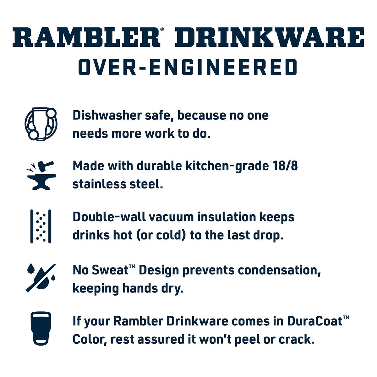 YETI Rambler 18 oz bottle double-wall insulation keeps drinks stable.