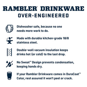 YETI Rambler 18 oz bottle double-wall insulation keeps drinks stable.