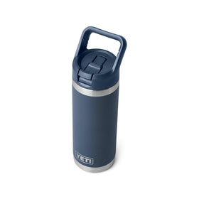 YETI Rambler 18 oz navy exterior resists rust and wear.