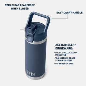 YETI Rambler straw cap in Cape Taupe enables easy sipping on the go.