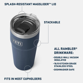 YETI Rambler 20oz magslider-lid close-up contains spills during travel.