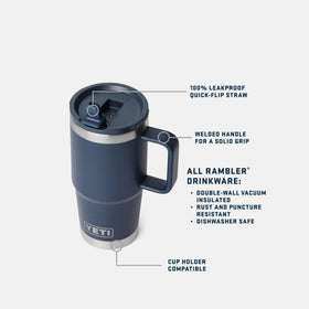 YETI Rambler 20 oz fits most car cup holders for easy access