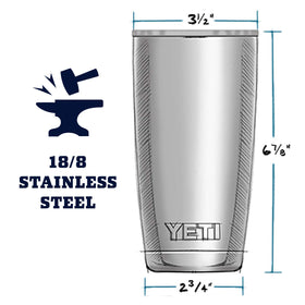 YETI Rambler 20 oz tumbler MagSlider lid closeup showing secure magnet seal.