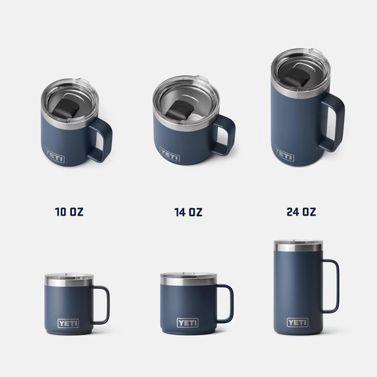 YETI Rambler 24 oz Mug ideal for camping or desk use.