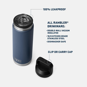 YETI Rambler 26 oz Rescue Red emphasizes rugged insulation during outdoor adventures.