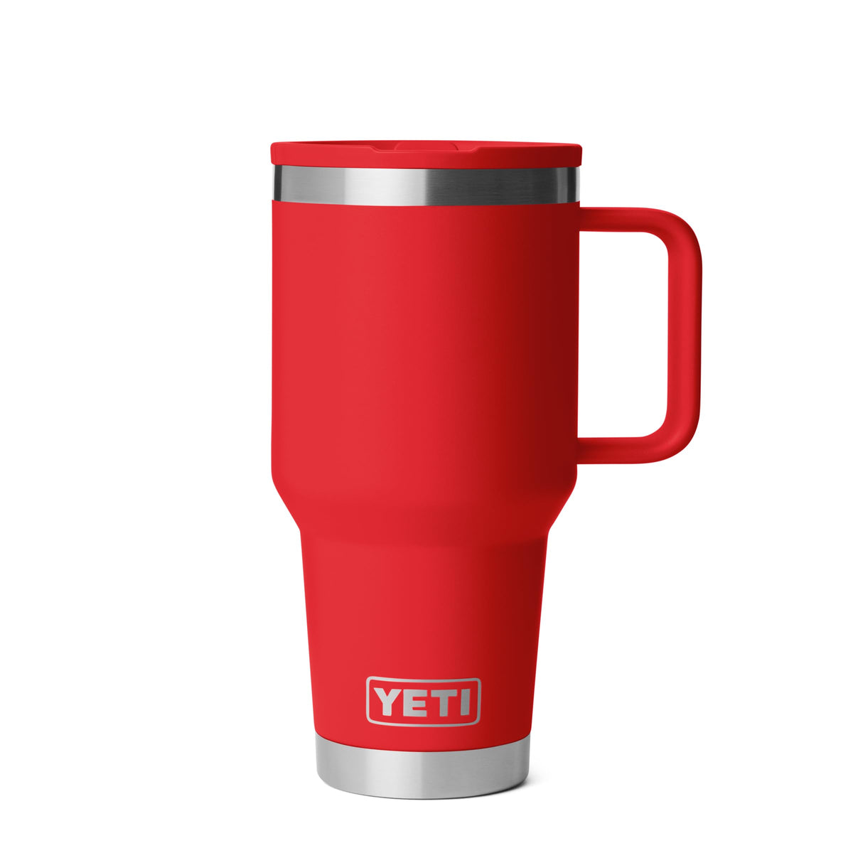 YETI Rambler 30 oz Rescue Red front view, ideal for durable daily use.