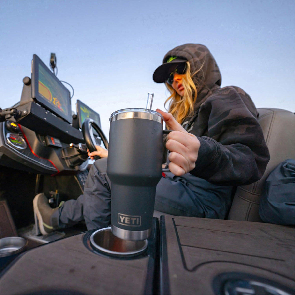 YETI Rambler 35 oz straw lid securing the straw during travel