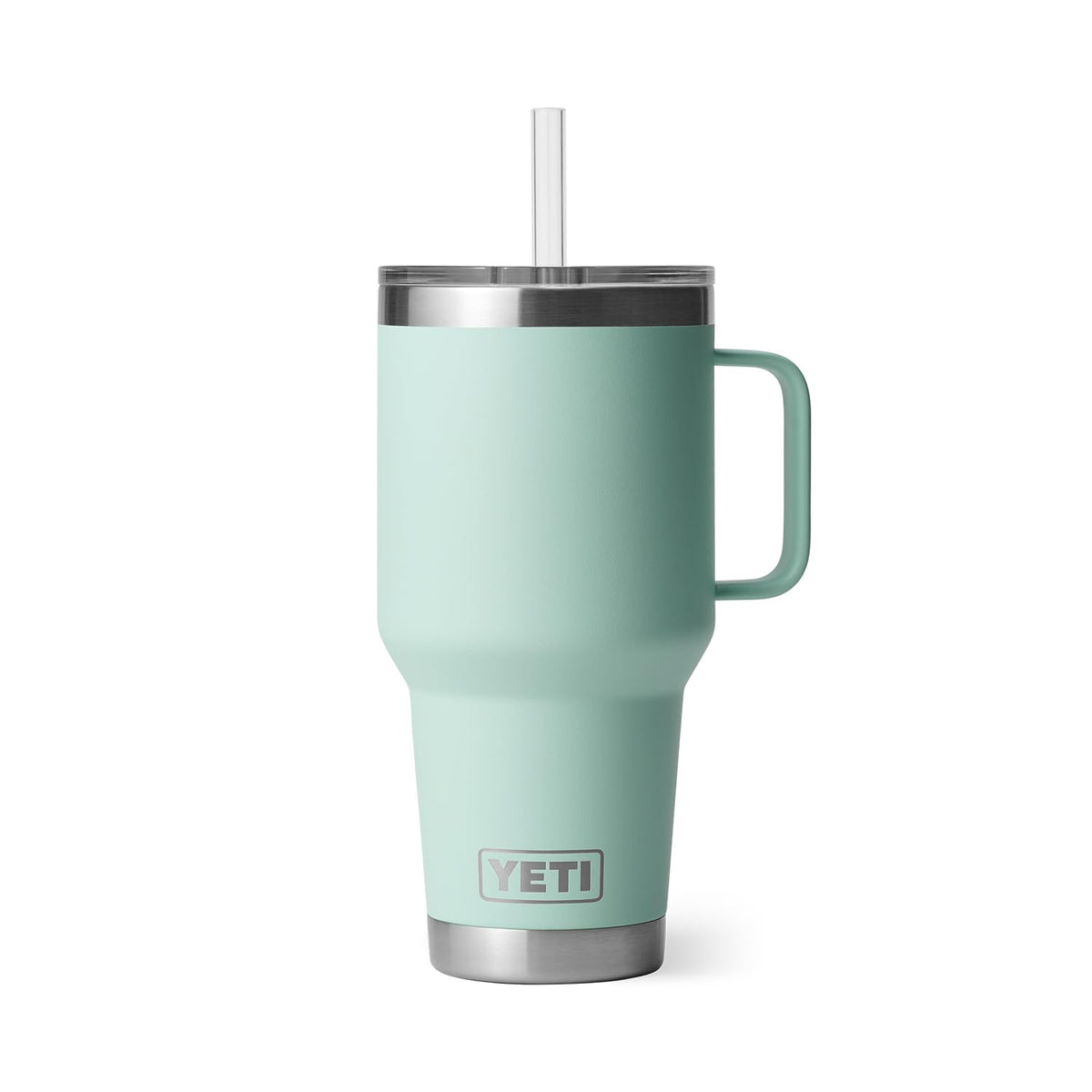YETI Rambler 35 oz seafoam, dishwasher safe for easy cleanup.