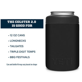 YETI Colster thick gauge steel 12oz black rugged durability