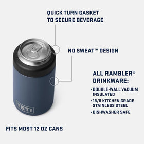 YETI Colster 2.0 gasket with quarter-turn seal secures fit.