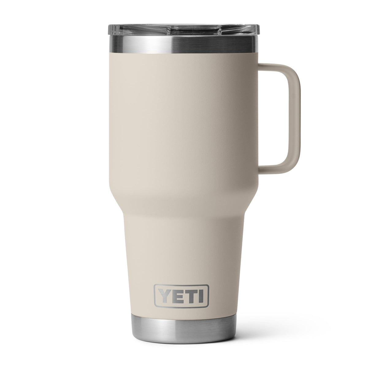 YETI Rambler 30 oz travel mug side view, built for long commutes and big caffeine needs.