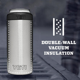 Double-wall vacuum insulation in the YETI Colster preserves cold drinks longer