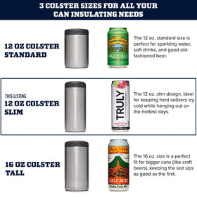 YETI Slim Colster close-up highlights Load-and-Lock gasket for secure sealing