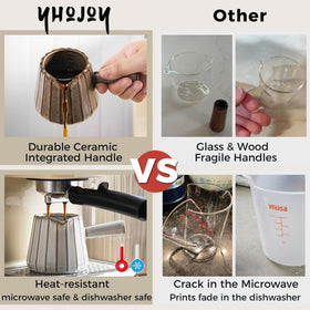 YHOJOY dishwasher-safe espresso cup for easy cleaning.