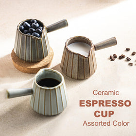 YHOJOY ceramic espresso cup with handle for comfortable pouring