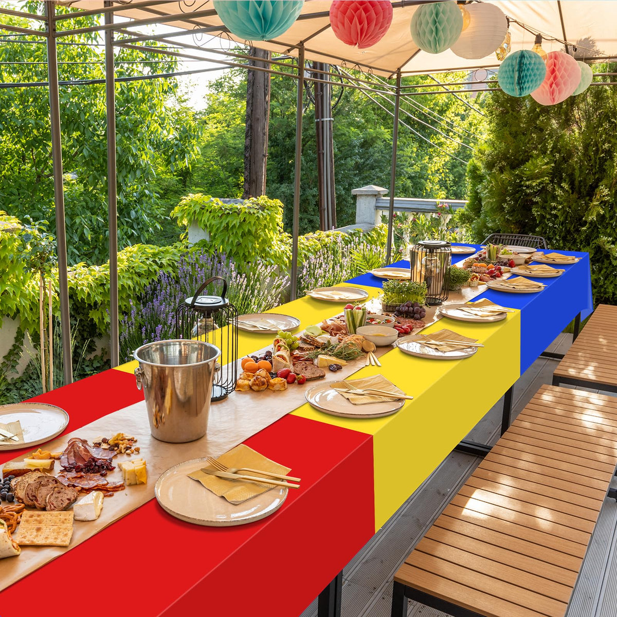 YIDAKO rainbow tablecloth green color for nature-themed celebrations