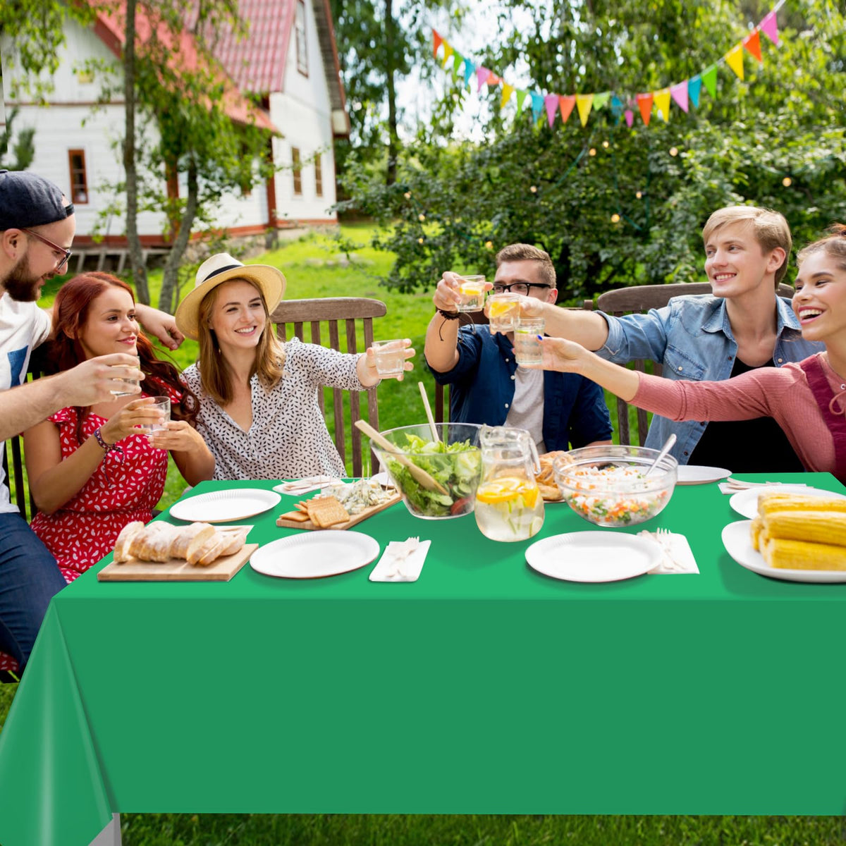 YIDAKO rainbow tablecloth navy color suits elegant wedding or fiesta decor