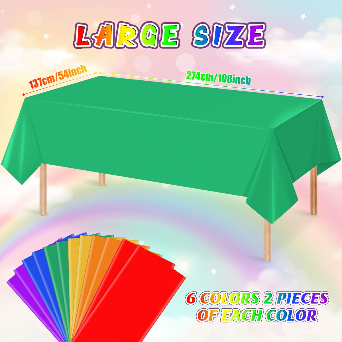 YIDAKO rainbow tablecloth orange color adds warmth to gatherings