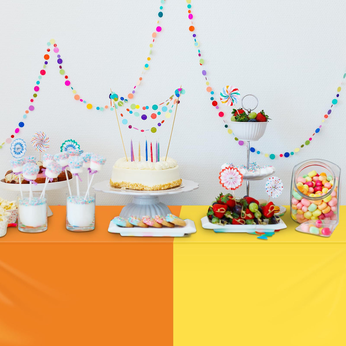 YIDAKO rainbow tablecloth purple color enhances festive color palettes