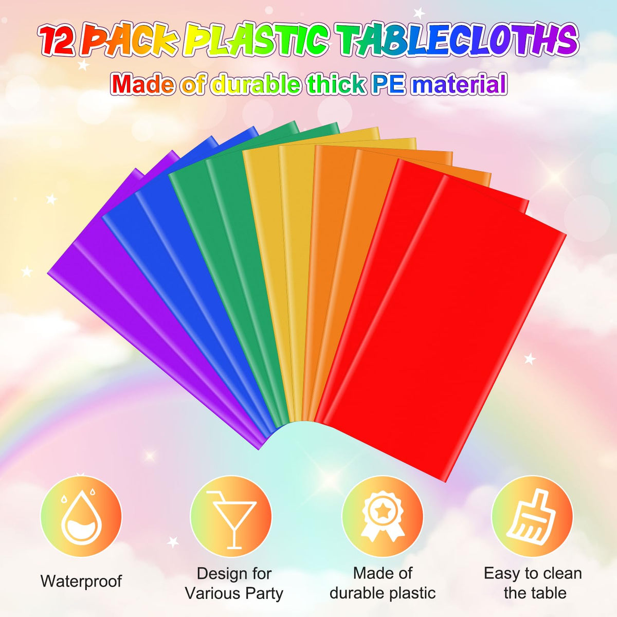 YIDAKO rainbow tablecloth yellow color creates cheerful dining setups