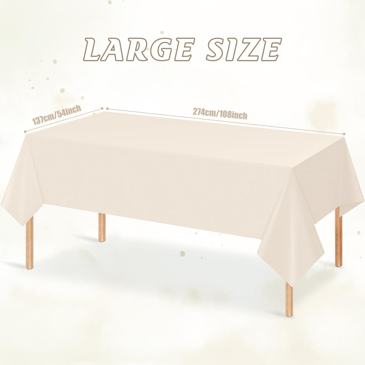 YIDAKO disposable ivory tablecloth waterproof for quick cleanup.