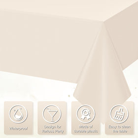 YIDAKO plastic tablecloth with smooth surface resists stains.