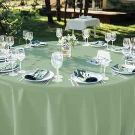 YIDAKO sage-green tablecloth as dust sheet highlights versatile use.