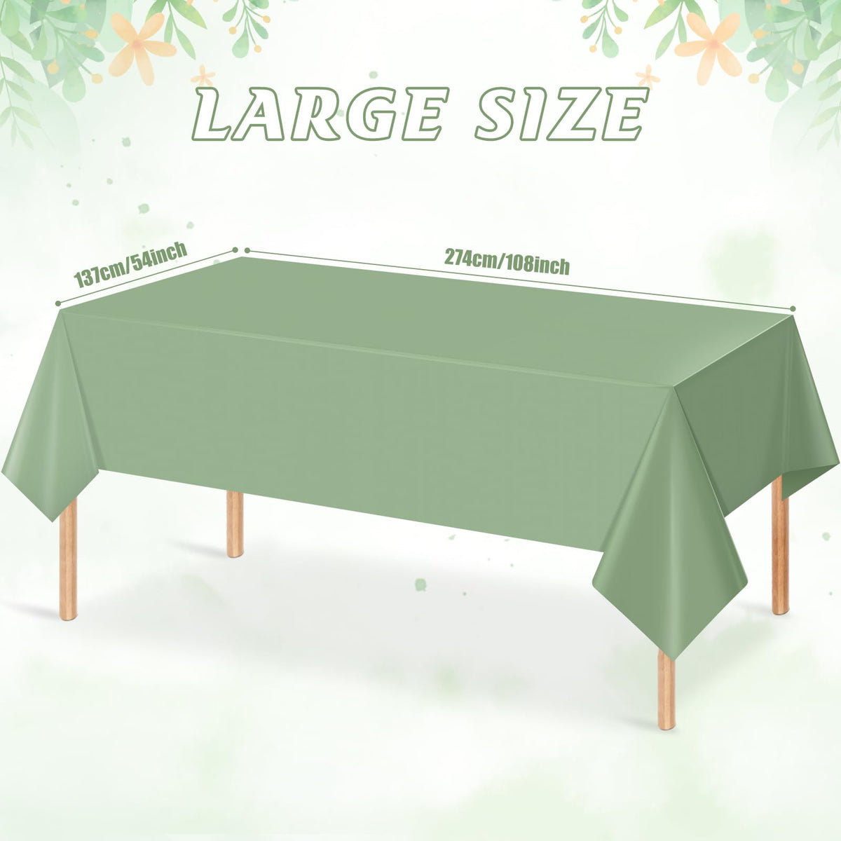 YIDAKO sage green tablecloth pack of 12 ready for party setups and replacements