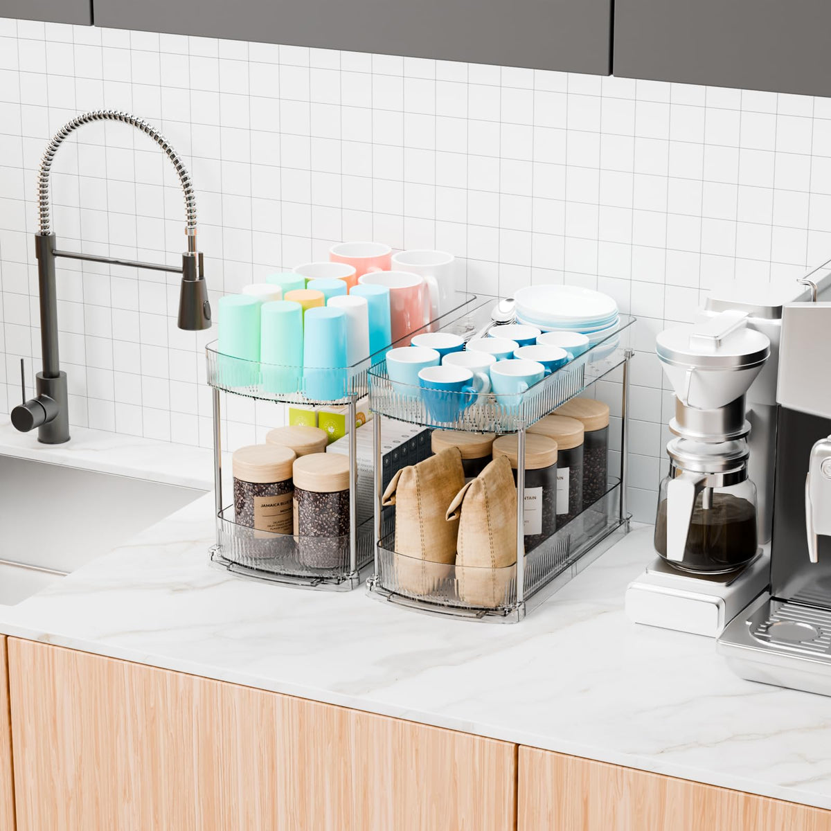 Yieach cabinet organizer designed for cosmetics and toiletries