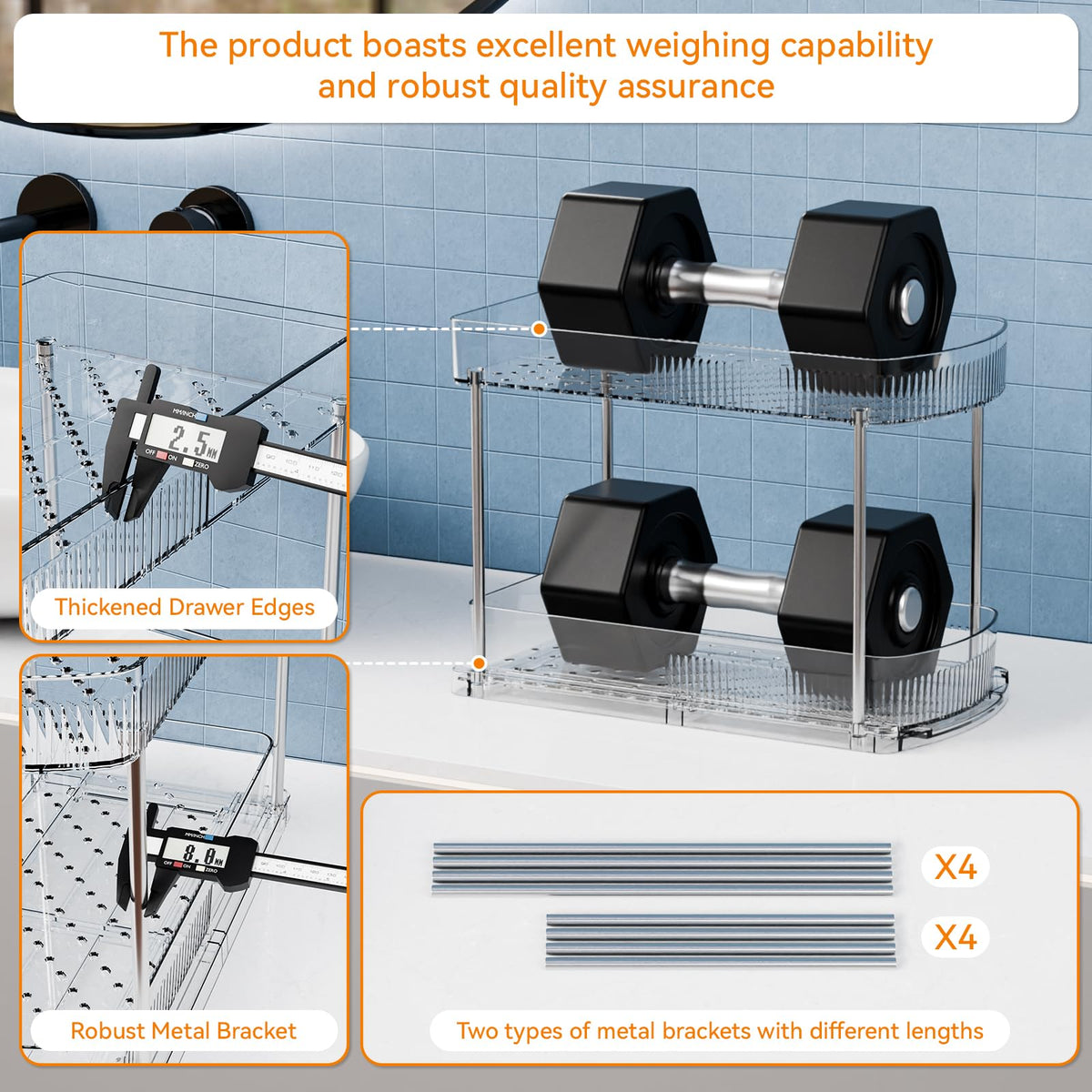Yieach adjustable-height brackets for versatile cabinet fit