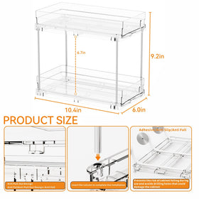 Yieach medicine cabinet pull-out organizer improves visibility and quick access to essentials.